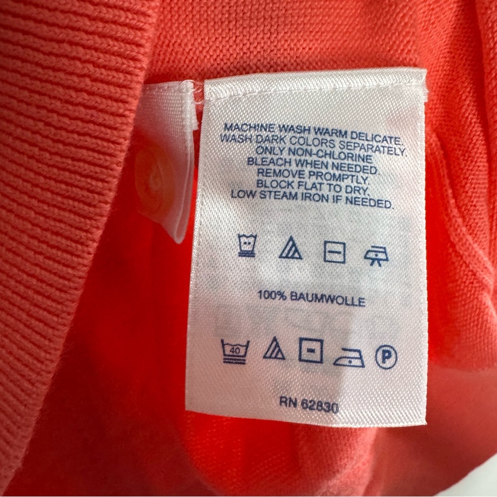 Lands’ End Supima Cotton Cardigan Womens 3X Coral Pink V Neck Button Front - Picture 4 of 5
